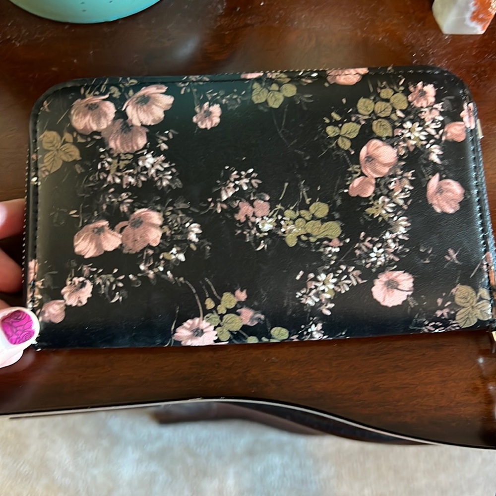 Black floral clutch from target